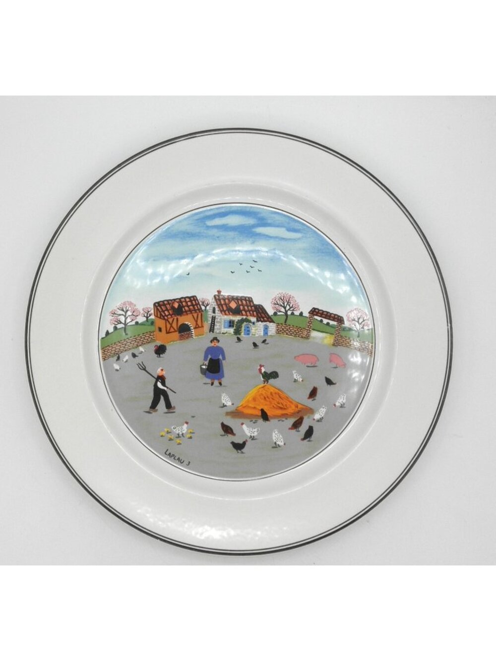 Villeroy & Boch Design Naif Dinner Plate #3 Country Yard 10-5/8 Inches VILDEN